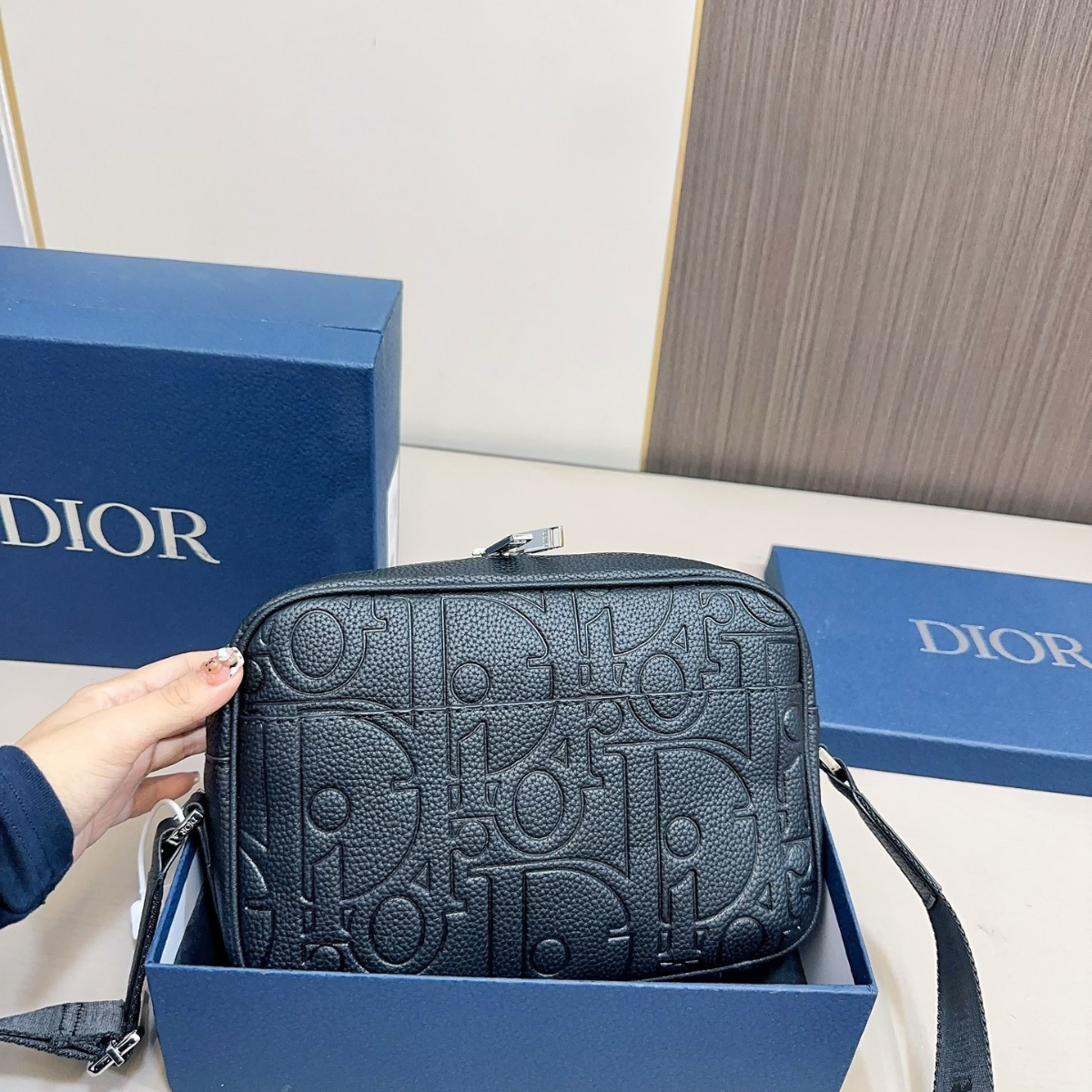 DIOR Oblique Leather Crossbody Bag