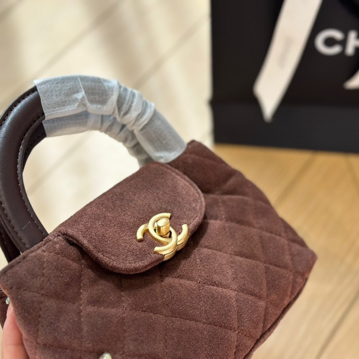 Chanel Kelly Suede Bag
