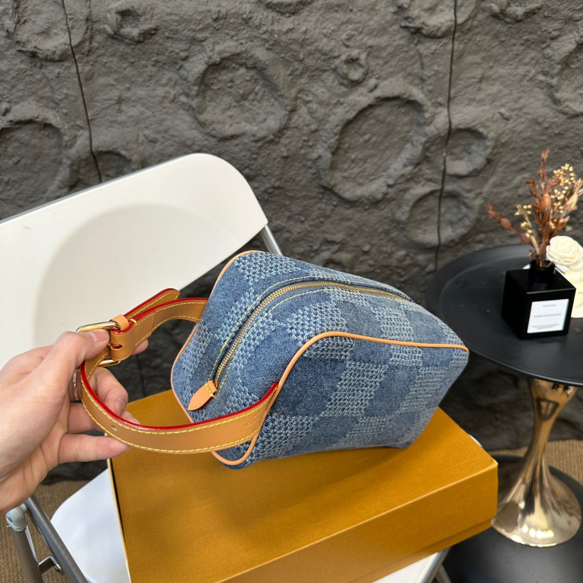 LV Denim Cosmetic Bag