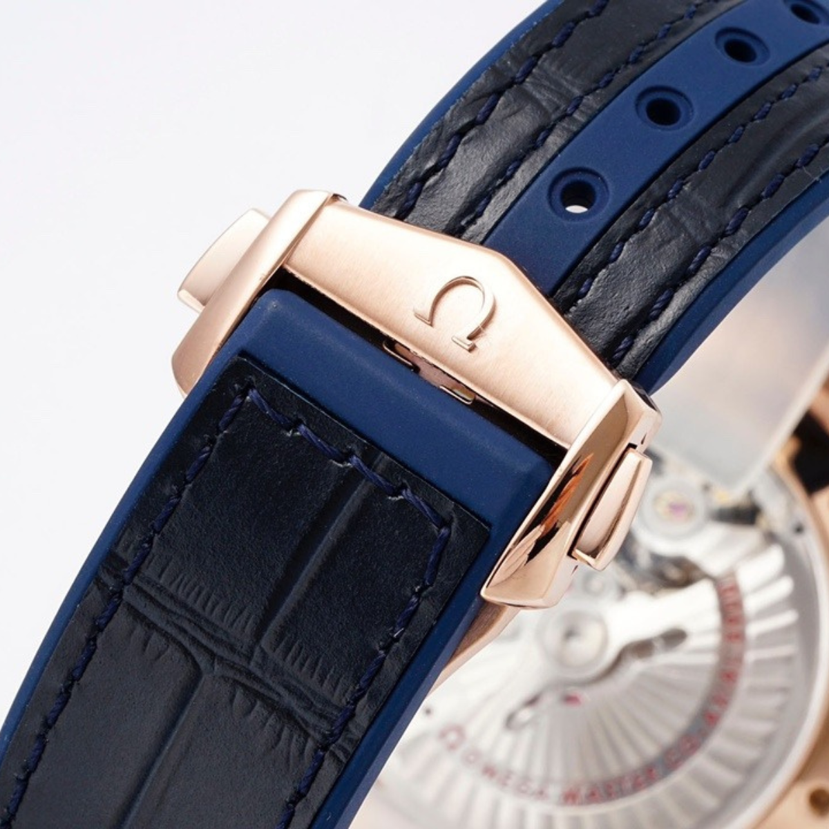 Omega Constellation Blue Rose Gold Watch