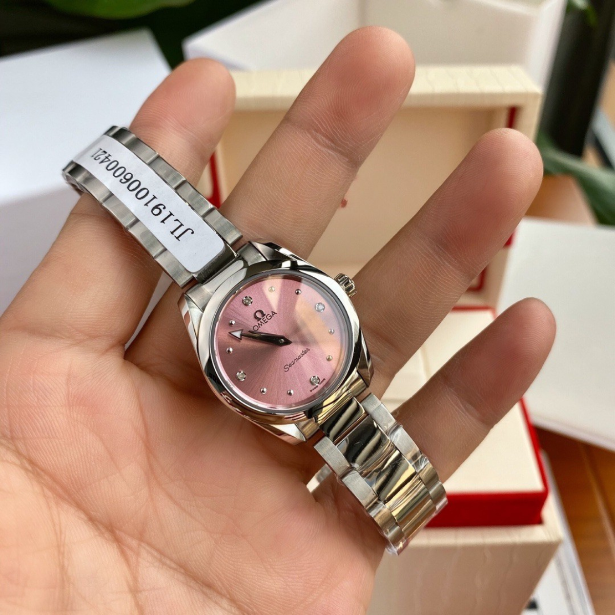 Omega Seamaster Pink Dial Watch