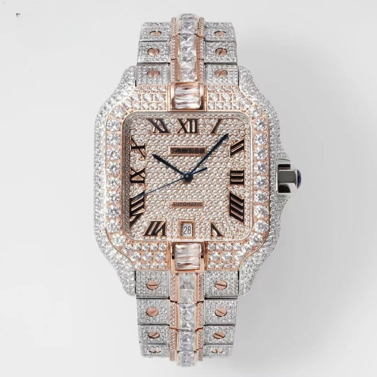 Cartier Diamond Luxury Watch with Gold & Silver