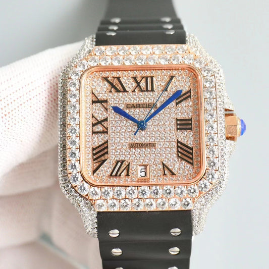 Cartier Diamond-Studded Square Watch