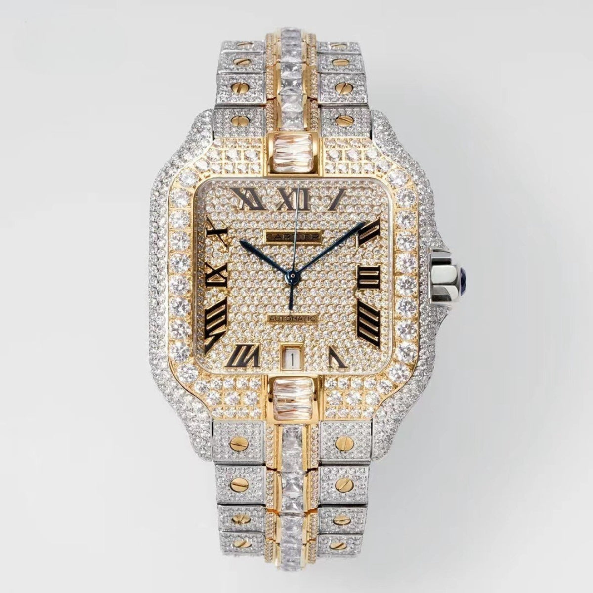 Cartier Diamond Luxury Watch with Gold & Silver