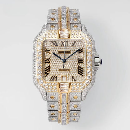 Cartier Diamond Luxury Watch with Gold & Silver
