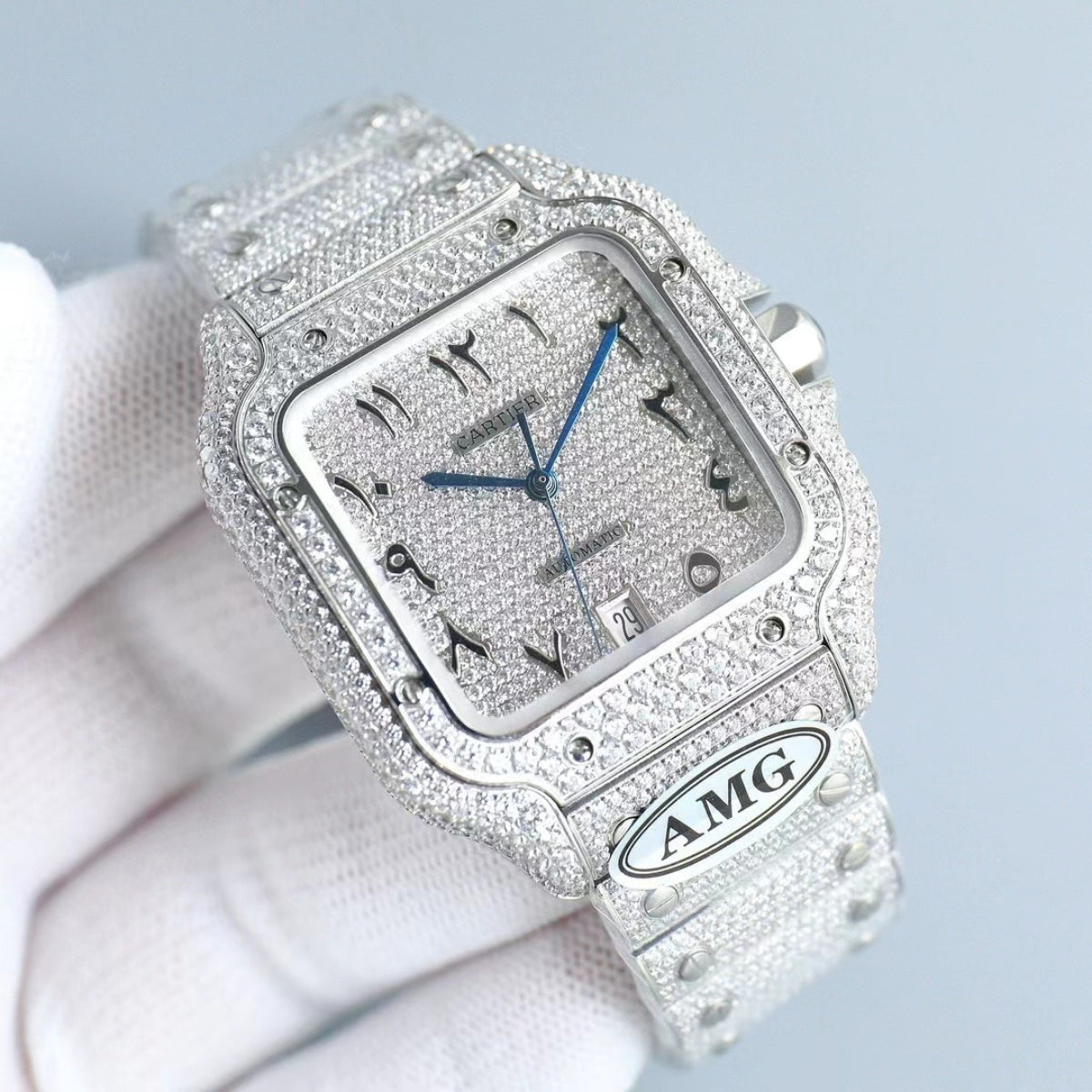 Cartier Diamond-Studded Square Watch