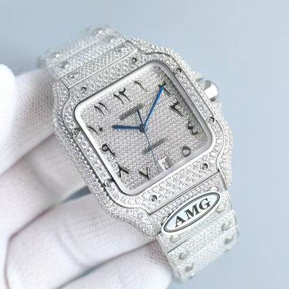 Cartier Diamond-Studded Square Watch
