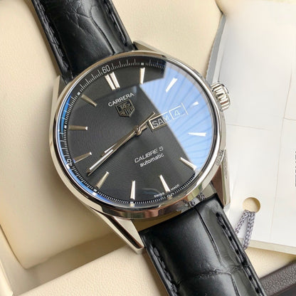 TAG Heuer Carrera Calibre 5 Automatic Watch with Leather Strap