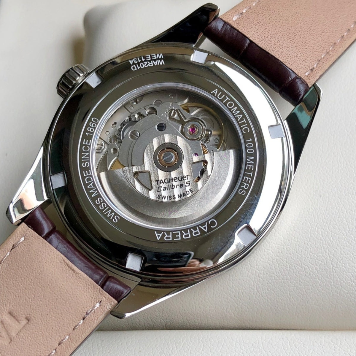 TAG Heuer Carrera Calibre 5 Automatic Watch with Leather Strap