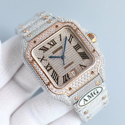 Cartier Diamond-Studded Square Watch