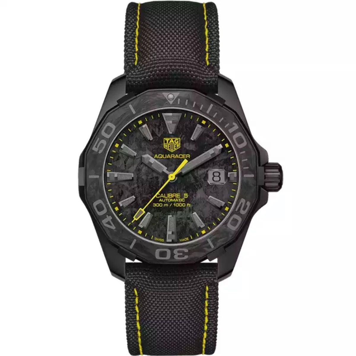 TAG Heuer Aquaracer Carbon Dial 300M Watch (Black & Yellow)