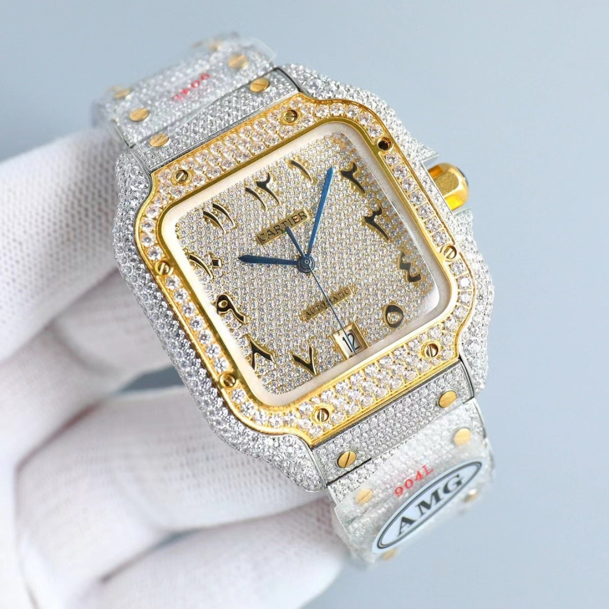 Cartier Diamond-Studded Square Watch