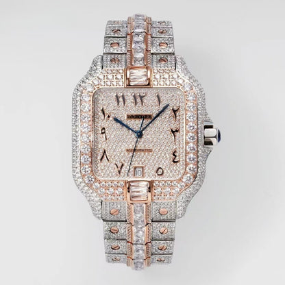 Cartier Diamond Luxury Watch with Gold & Silver