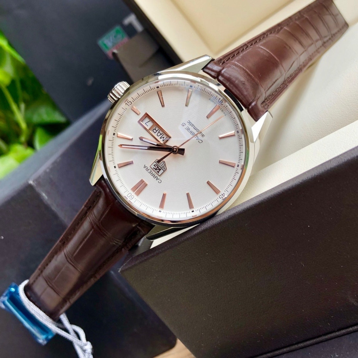 TAG Heuer Carrera Calibre 5 Automatic Watch with Leather Strap