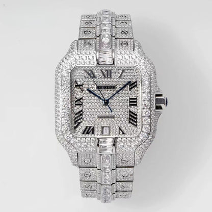 Cartier Diamond Luxury Watch with Gold & Silver