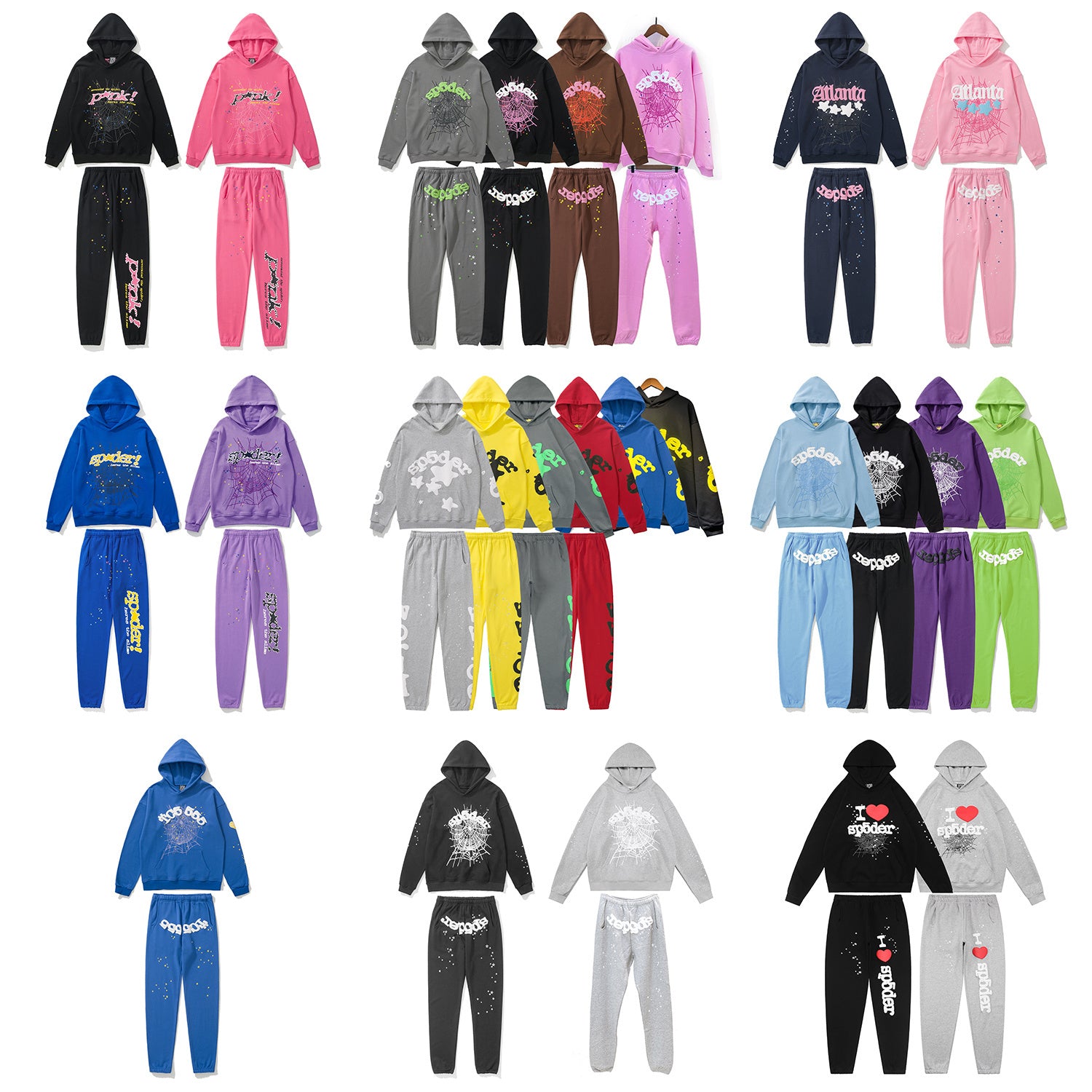 Sp5der Hoodie and Pants Set