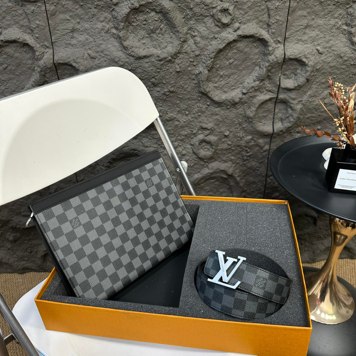 LV Luxury Belt & Bag Set