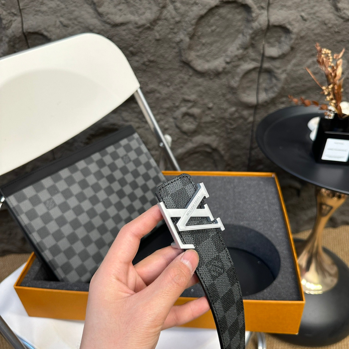 LV Luxury Belt & Bag Set