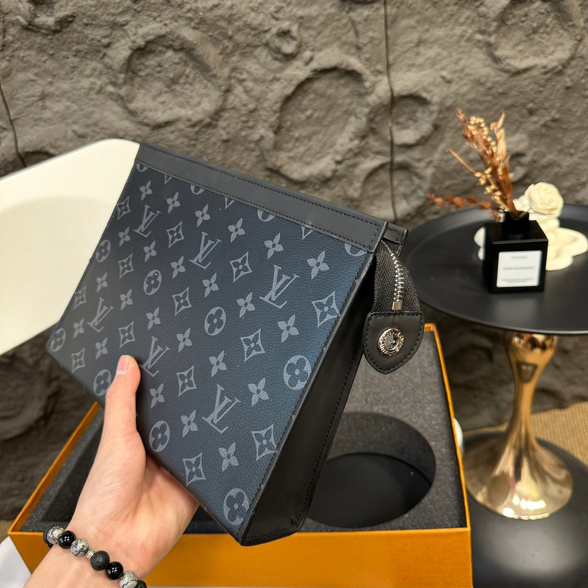 LV Toiletry Bag & Belt Set