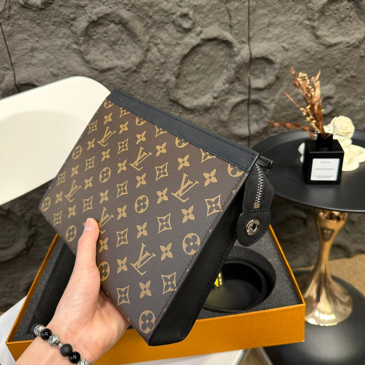 LV Toiletry Bag & Belt Set