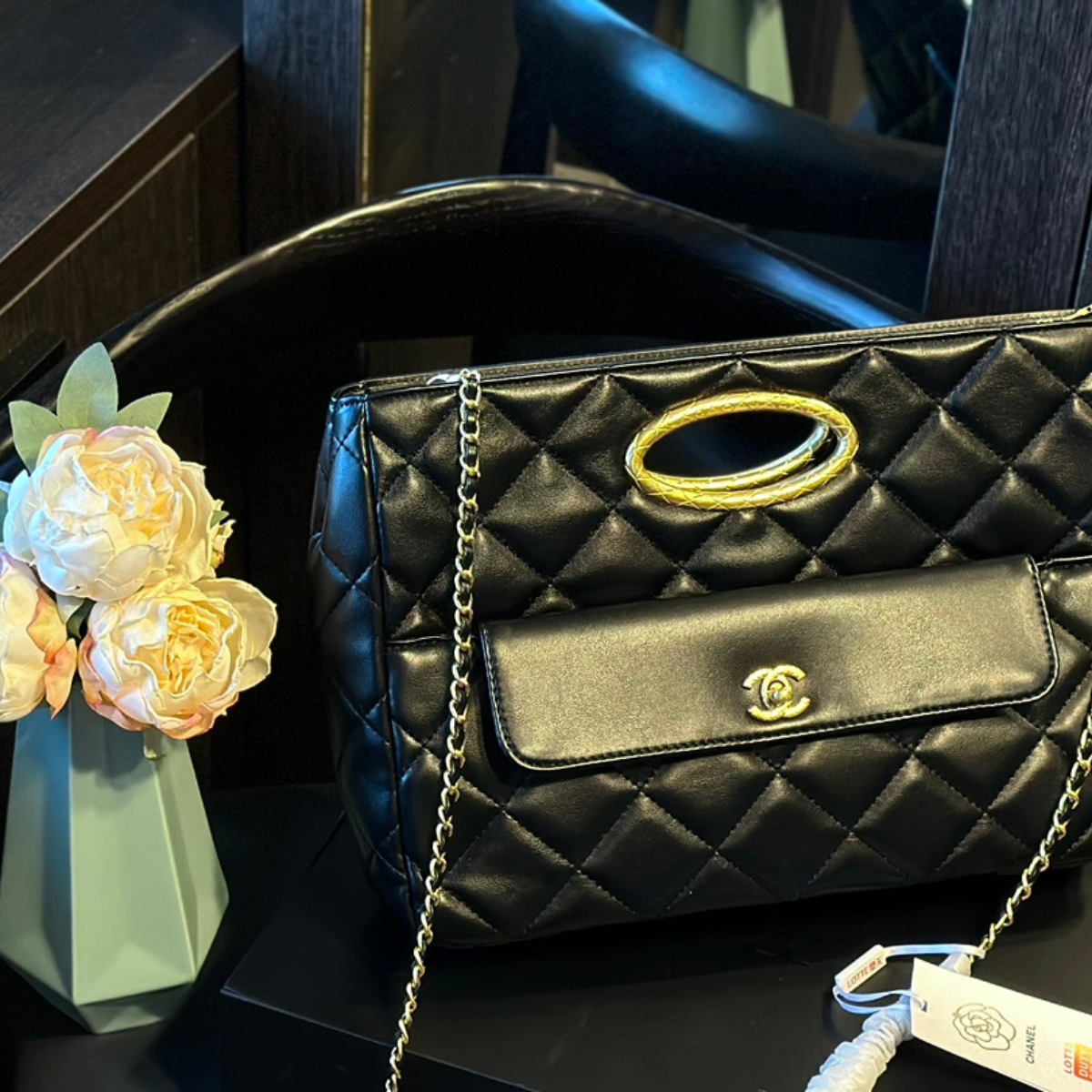 Chanel Black Gold Handbag