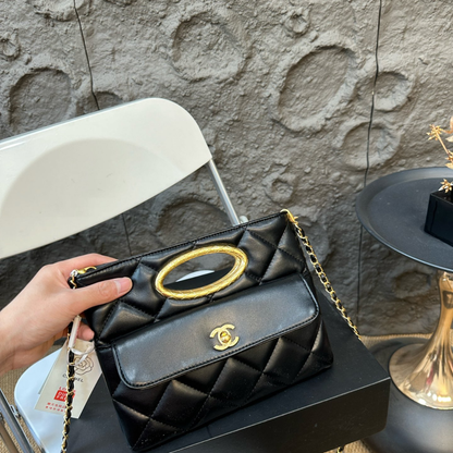 Chanel Black Gold Clutch