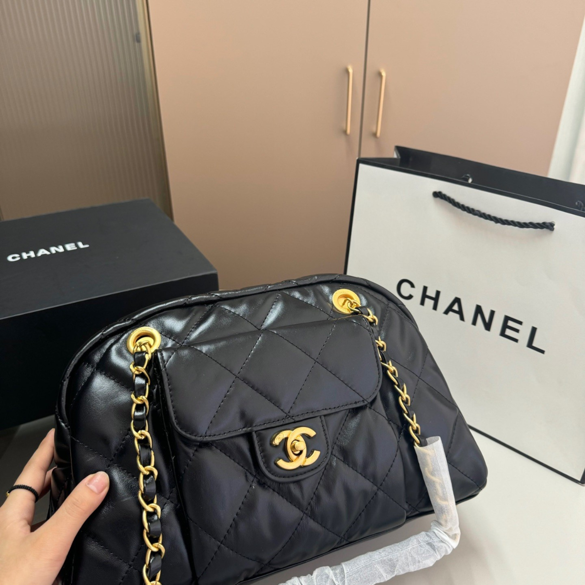 Chanel Leather Bowling Bag