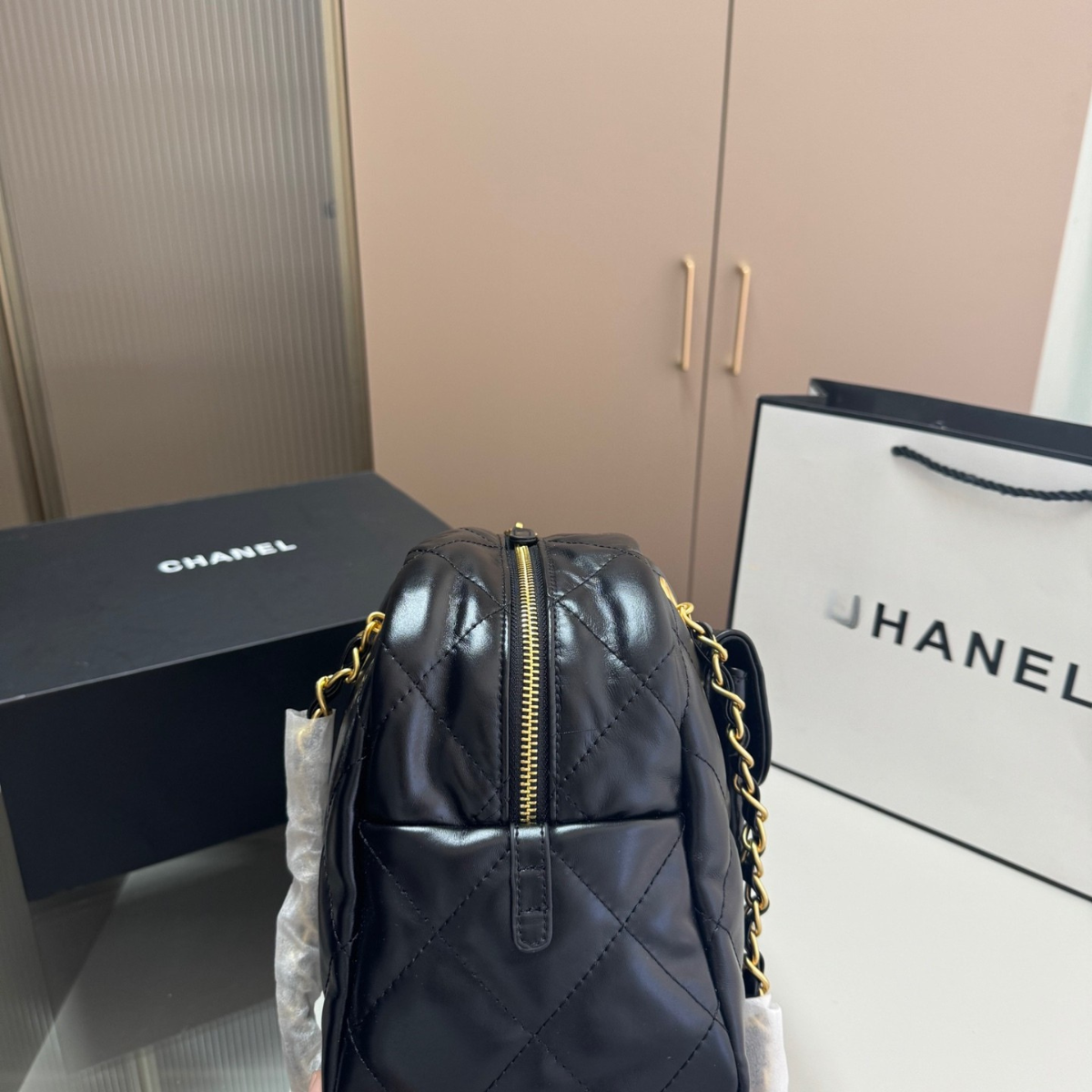 Chanel Leather Bowling Bag