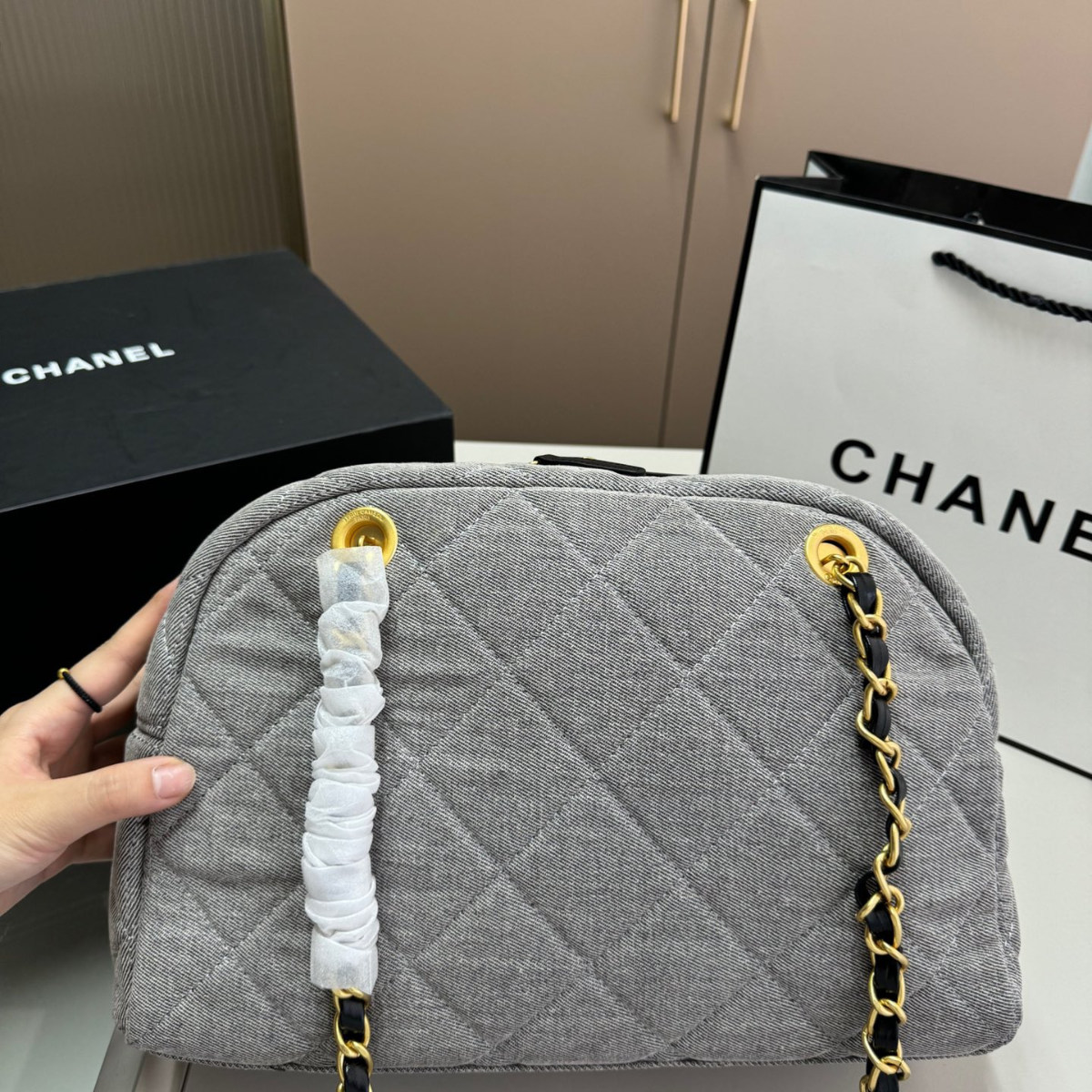 Chanel Leather Bowling Bag