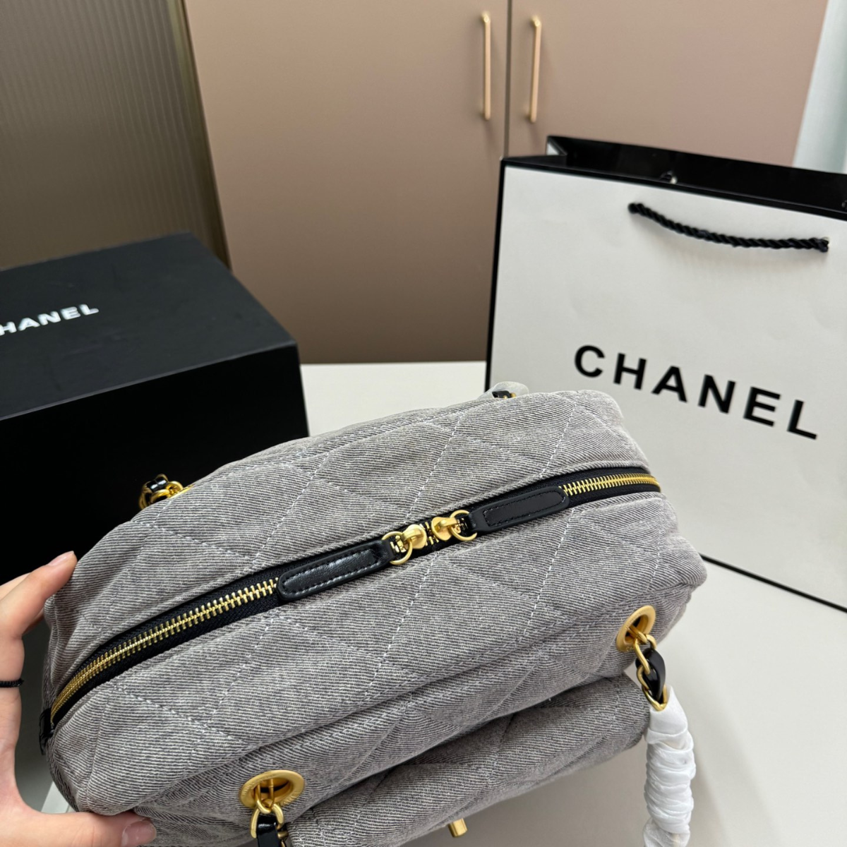 Chanel Leather Bowling Bag