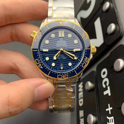 Omega Two-Tone Blue Seahorse Watch