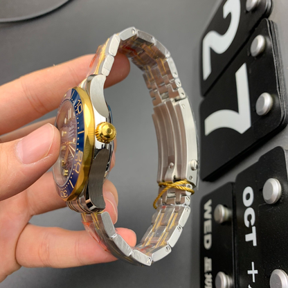 Omega Two-Tone Blue Seahorse Watch