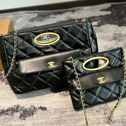 Chanel Black Gold Evening Bag