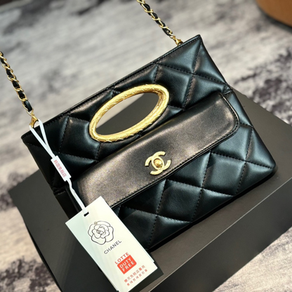 Chanel Black Gold Evening Bag
