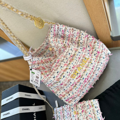 Chanel Gold Coin Wool Bag