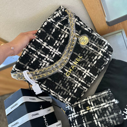 Chanel Gold Coin Wool Bag