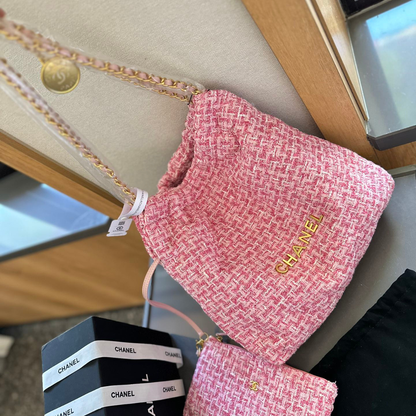Chanel Gold Coin Wool Bag