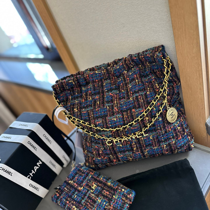 Chanel Gold Coin Wool Bag
