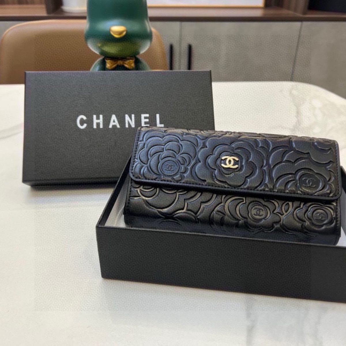 Chanel Camellia Lambskin Wallet