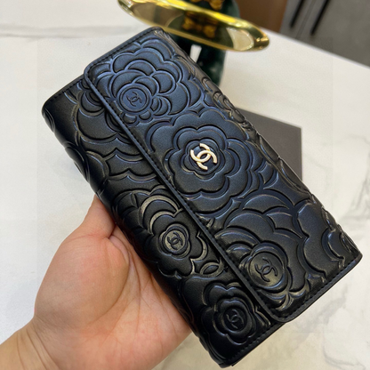 Chanel Camellia Lambskin Wallet