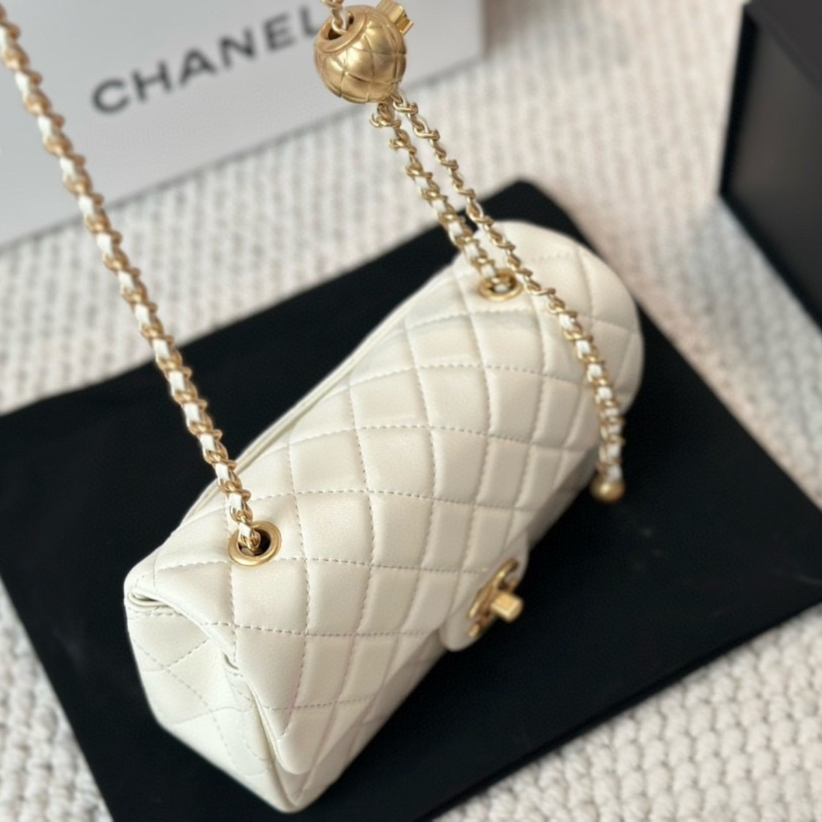 Chanel Cream Quilted Handbag