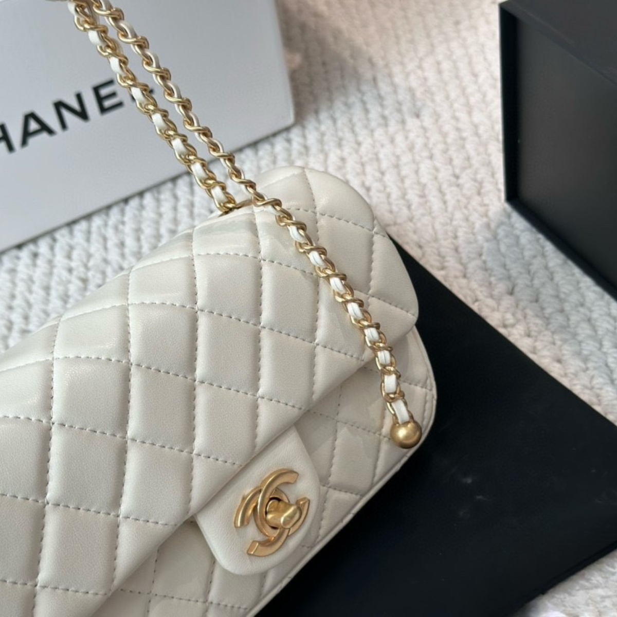 Chanel Cream Quilted Handbag