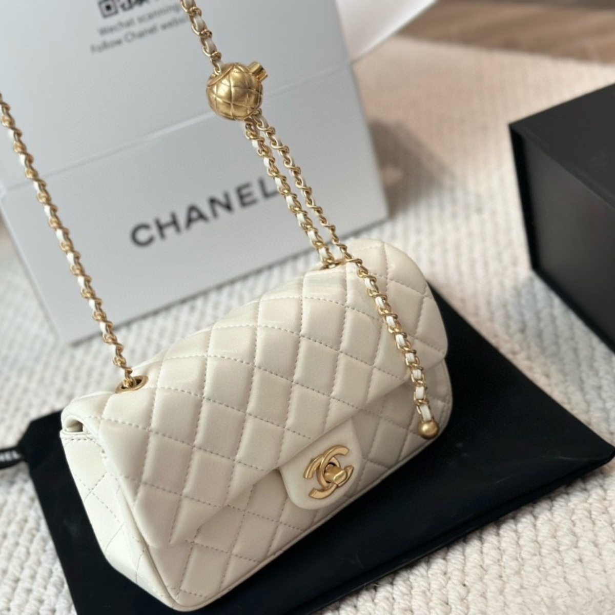 Chanel Cream Quilted Handbag