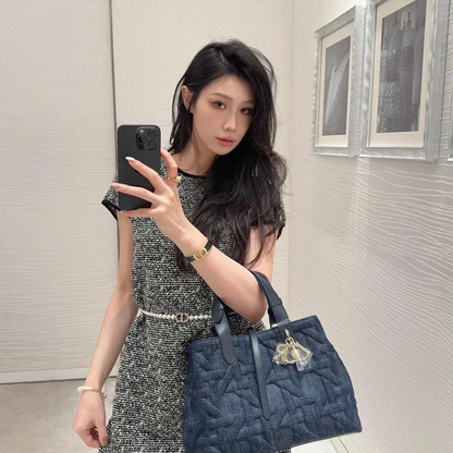 DIOR Quilted Denim Tote Bag