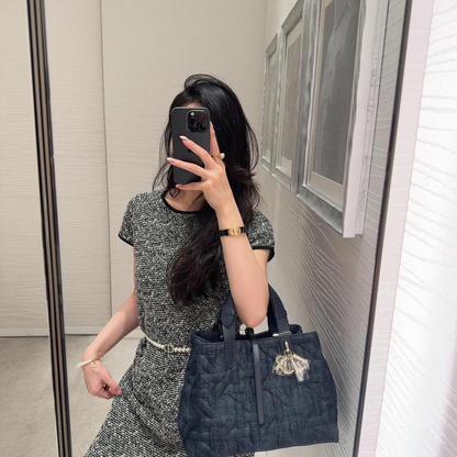 DIOR Quilted Denim Tote Bag
