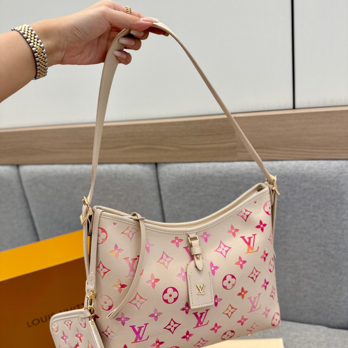 LV Embossed Carryall Tote Bag
