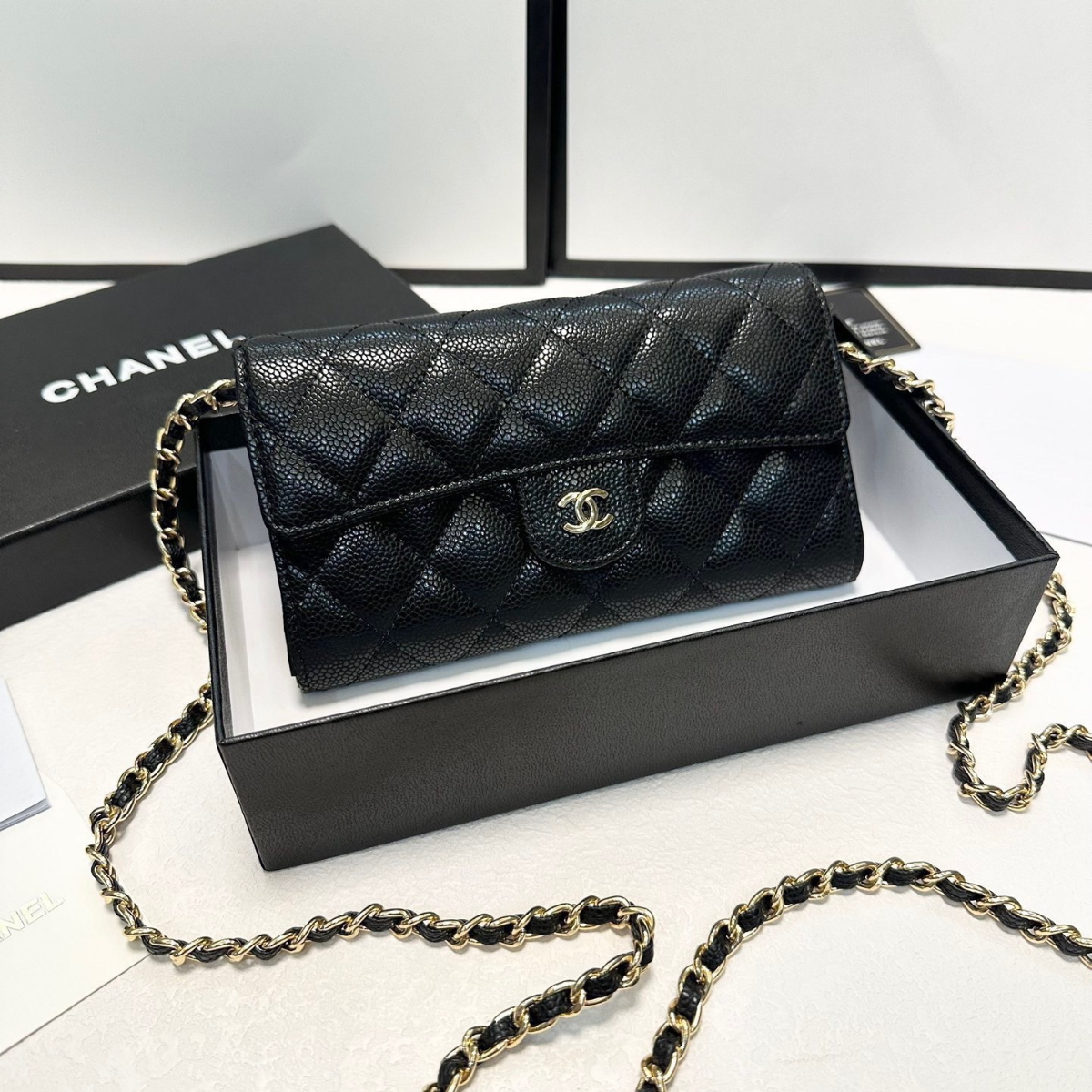 Chanel Black Gold Wallet