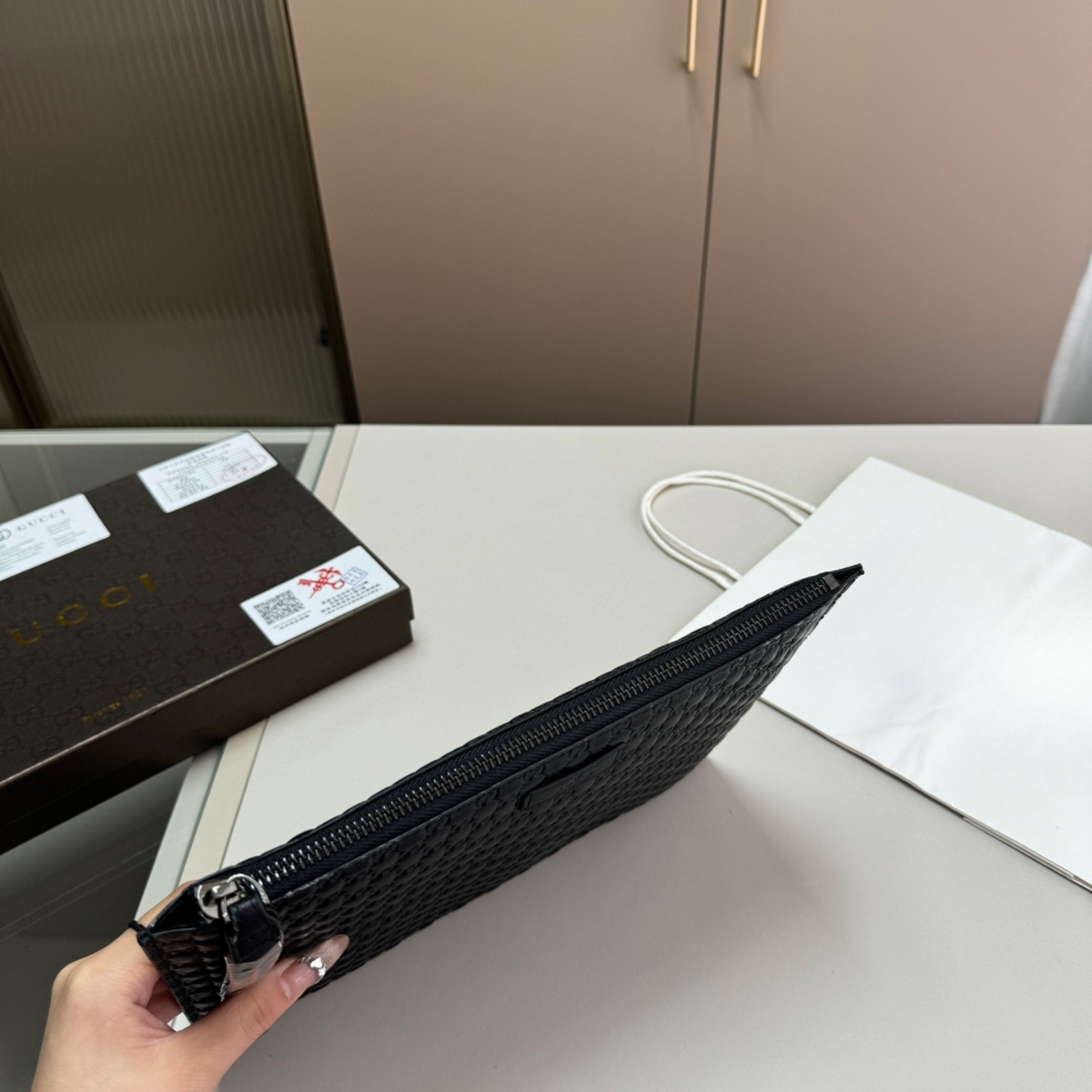 Gucci GG Print Clutch Bag