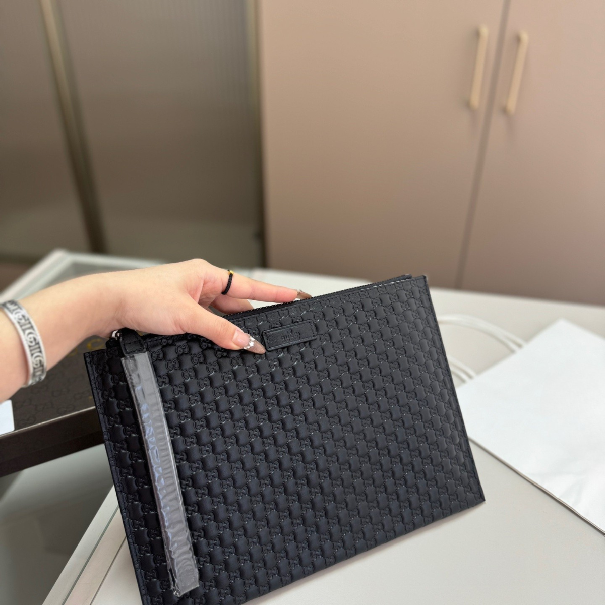 Gucci GG Print Clutch Bag