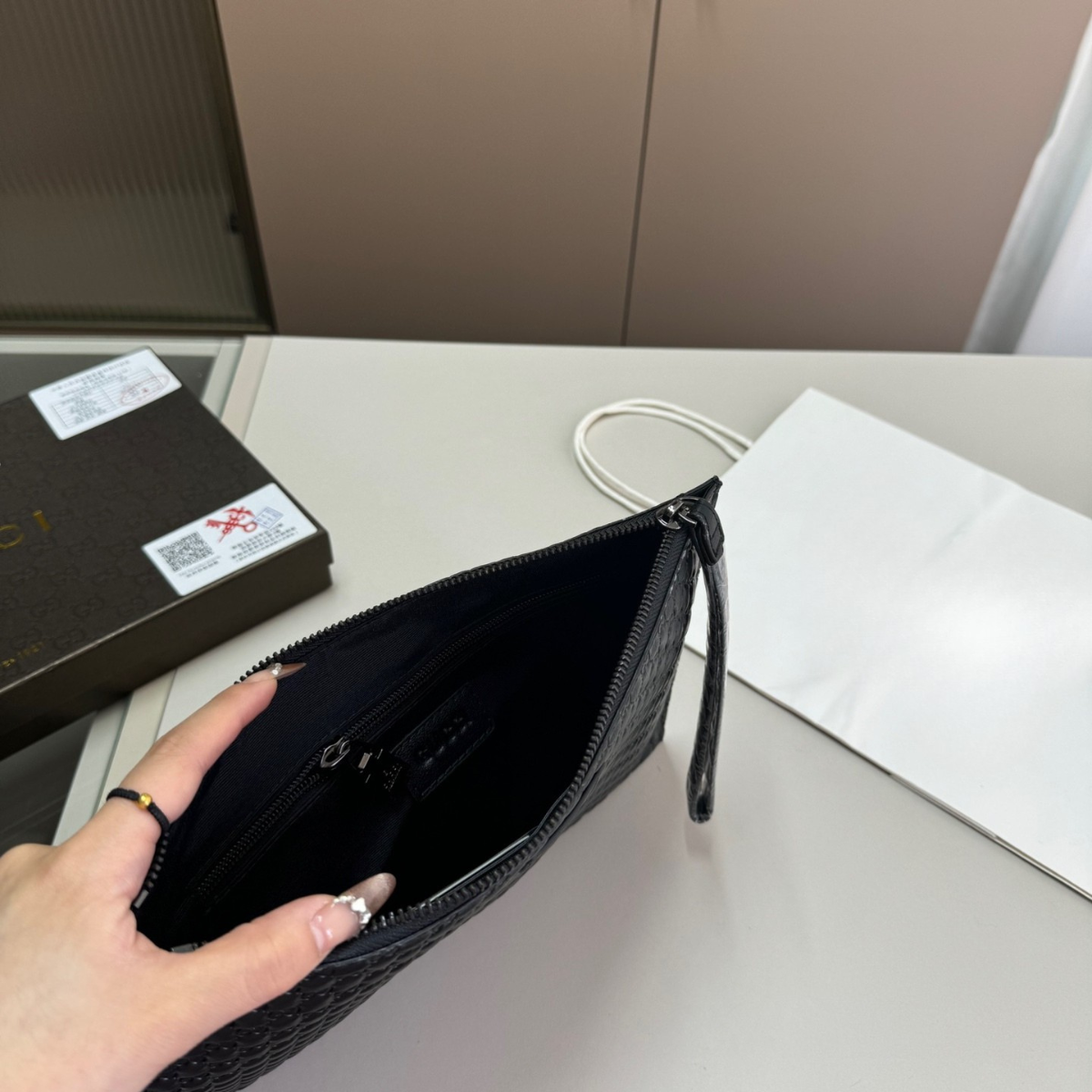 Gucci GG Print Clutch Bag